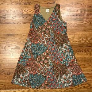 Anne Klein Sleeveless V-neck Flowy Printed Midi Dress - Size 6